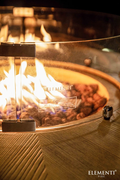 Elementi Lafite Barrel Gas Fire Pit Bar Table | Oak Barrel Design