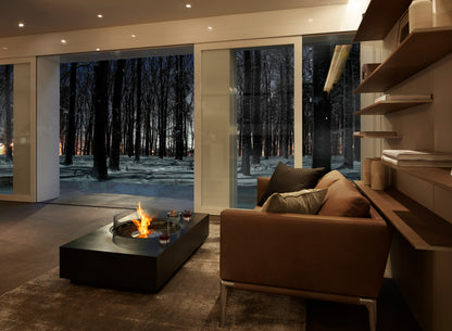 EcoSmart Fire Martini 50 Fire Pit Table, Centred Circular Flame, Concrete or Teak, Bioethanol or Gas