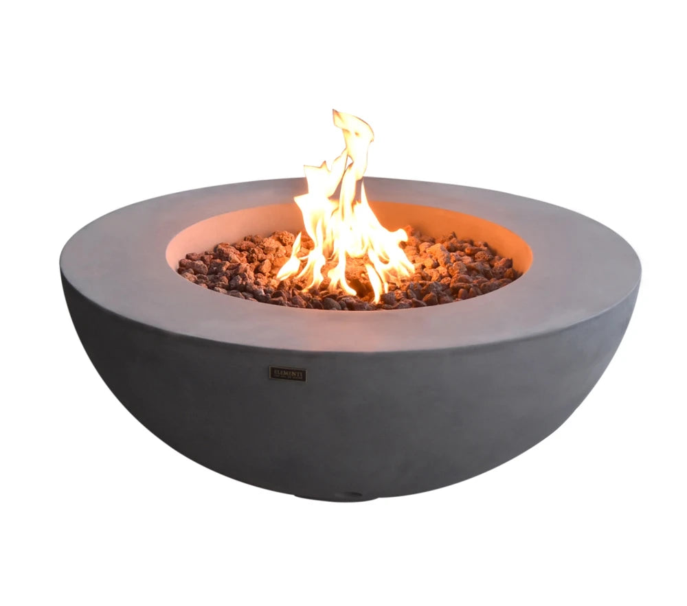 Elementi Lunar Bowl Gas Fire Pit Table | Light Grey