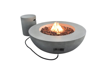 Elementi Lunar Bowl Gas Fire Pit Table | Light Grey