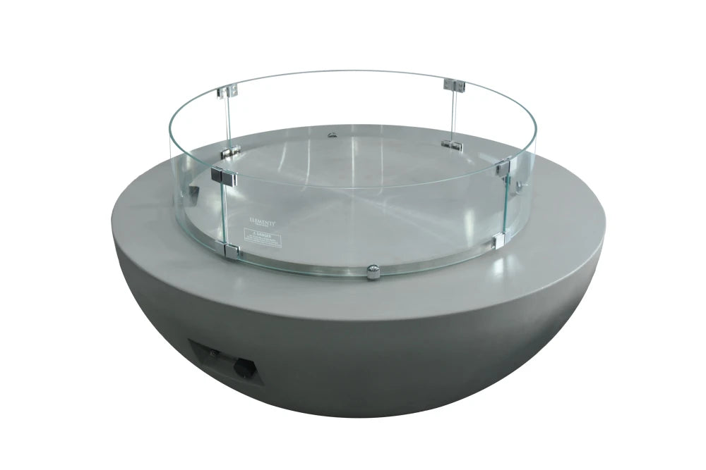 Elementi Lunar Bowl Gas Fire Pit Table | Light Grey