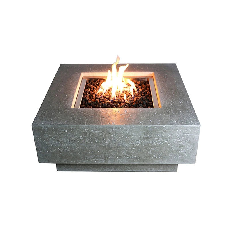 Elementi Manhattan Gas Fire Pit Table | Light Grey