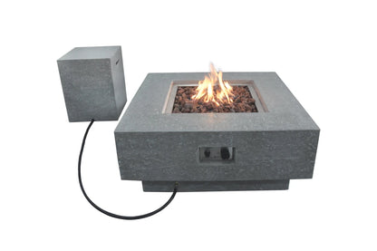 Elementi Manhattan Gas Fire Pit Table | Light Grey
