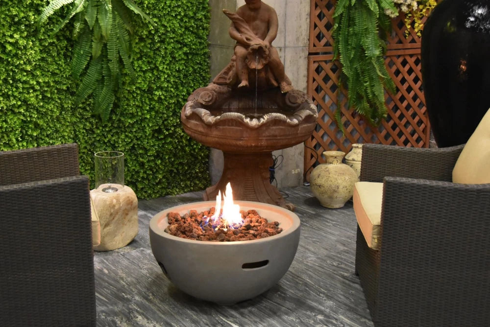 Elementi Nantucket Gas Fire Bowl | Light Grey