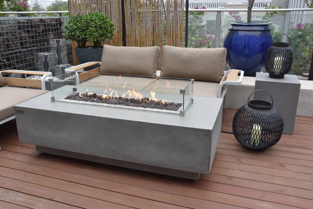 Elementi Granville Gas Fire Pit Table | Light Grey