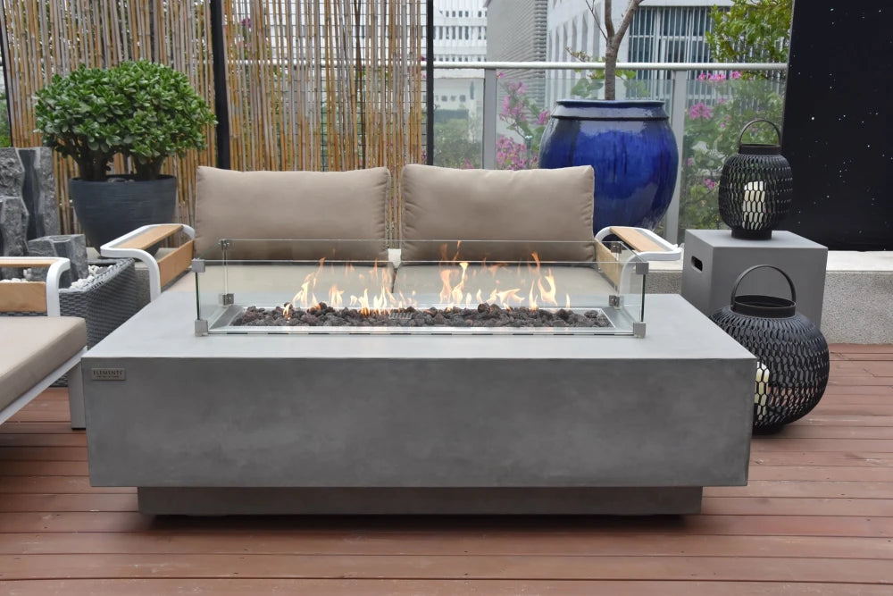Elementi Granville Gas Fire Pit Table | Light Grey
