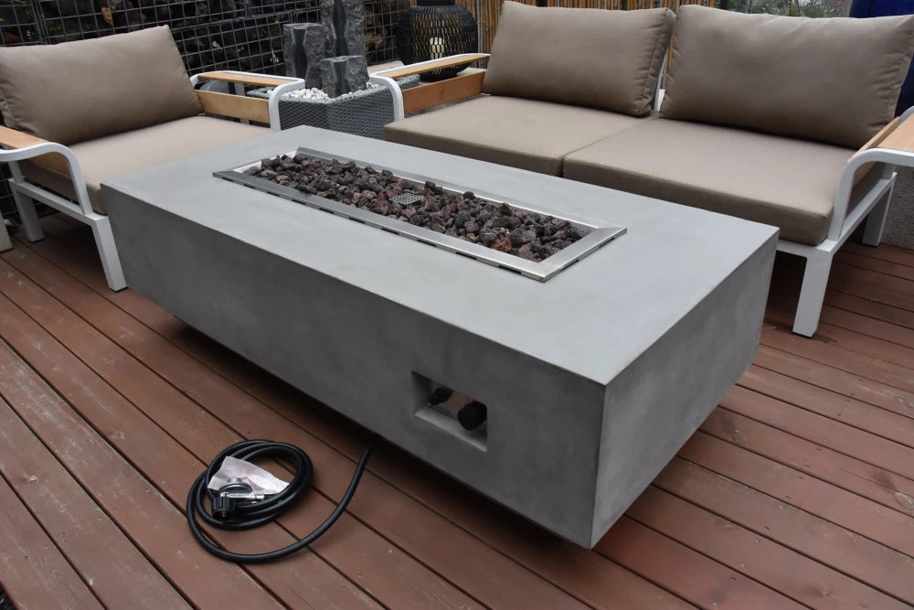 Elementi Granville Gas Fire Pit Table | Light Grey