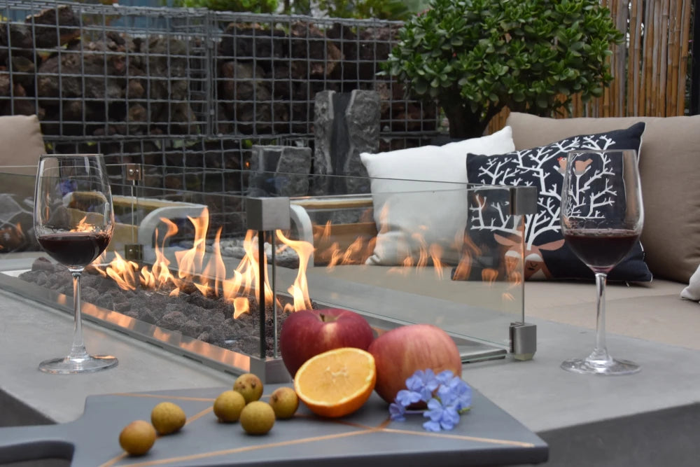 Elementi Granville Gas Fire Pit Table | Light Grey