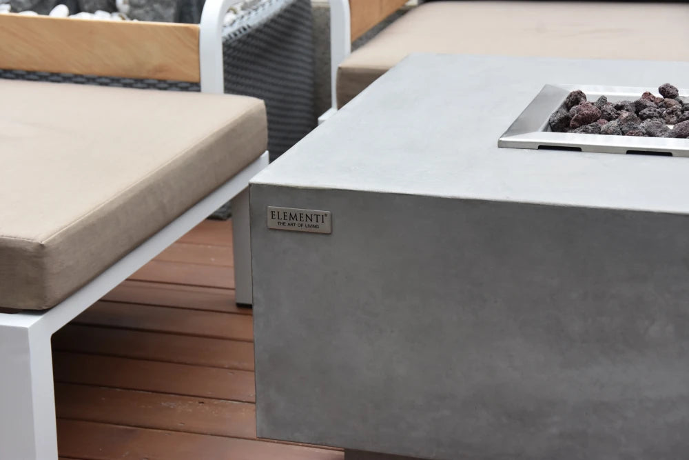 Elementi Granville Gas Fire Pit Table | Light Grey