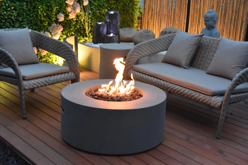 Elementi Tramore Gas Fire Pit Table | Light Grey