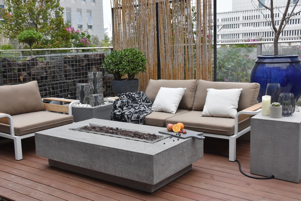 Elementi Hampton Gas Fire Pit Table | Light Grey