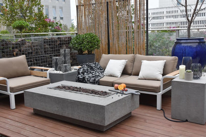 Elementi Hampton Gas Fire Pit Table | Light Grey