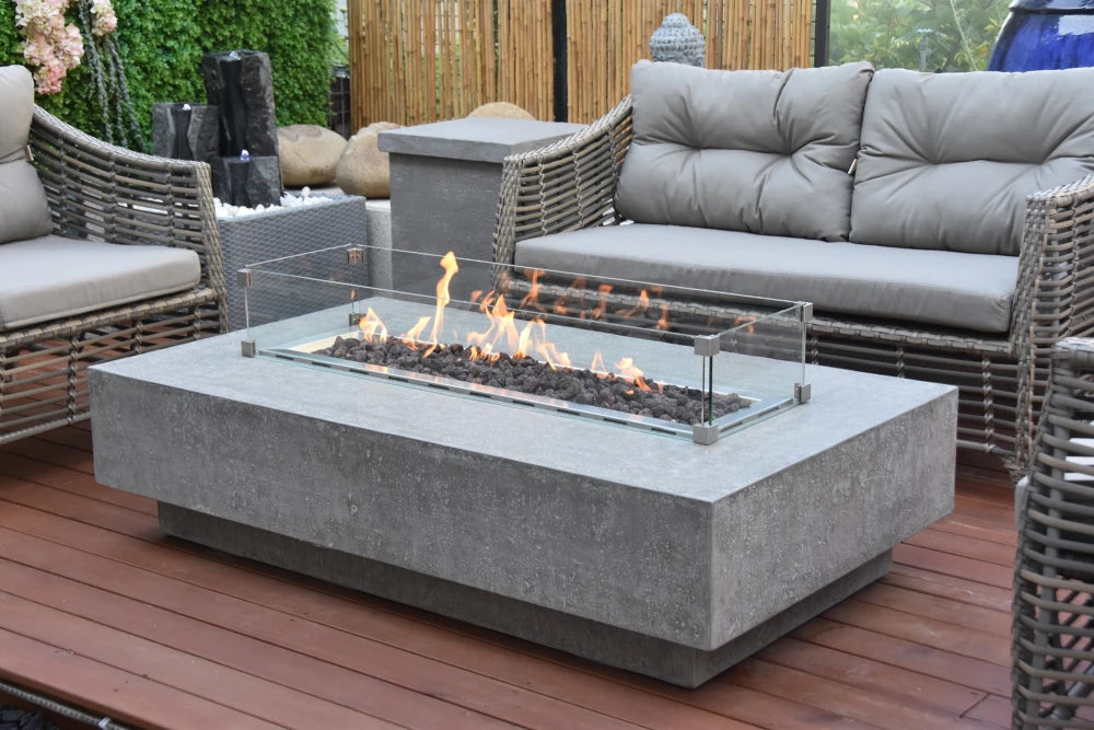 Elementi Hampton Gas Fire Pit Table | Light Grey