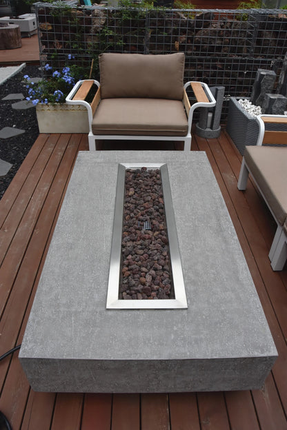 Elementi Hampton Gas Fire Pit Table | Light Grey