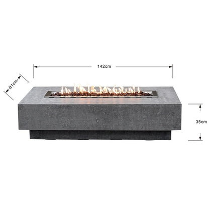Elementi Hampton Gas Fire Pit Table | Light Grey