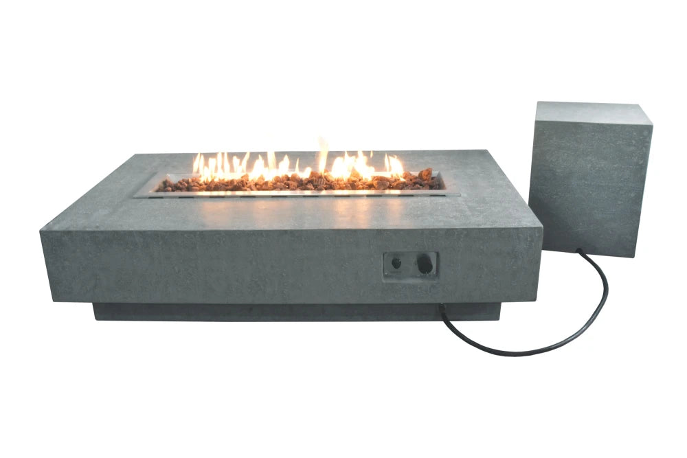 Elementi Hampton Gas Fire Pit Table | Light Grey