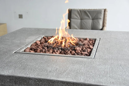 Elementi Birmingham Gas Fire Pit Dining Table | Light Grey