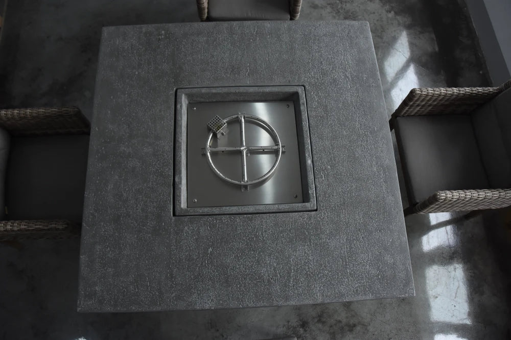 Elementi Birmingham Gas Fire Pit Dining Table | Light Grey