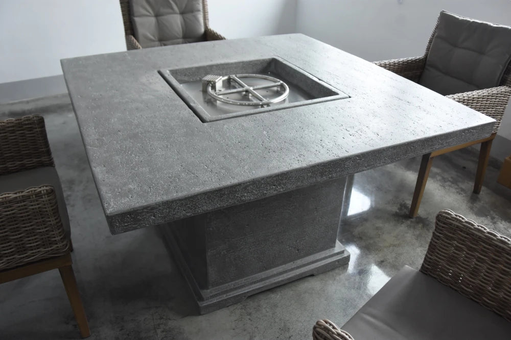 Elementi Birmingham Gas Fire Pit Dining Table | Light Grey