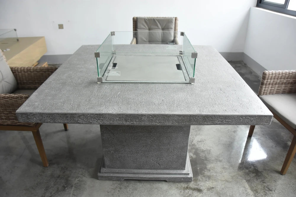 Elementi Birmingham Gas Fire Pit Dining Table | Light Grey