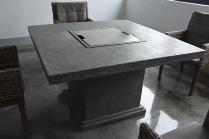 Elementi Birmingham Gas Fire Pit Dining Table | Light Grey