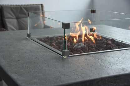 Elementi Birmingham Gas Fire Pit Dining Table | Light Grey