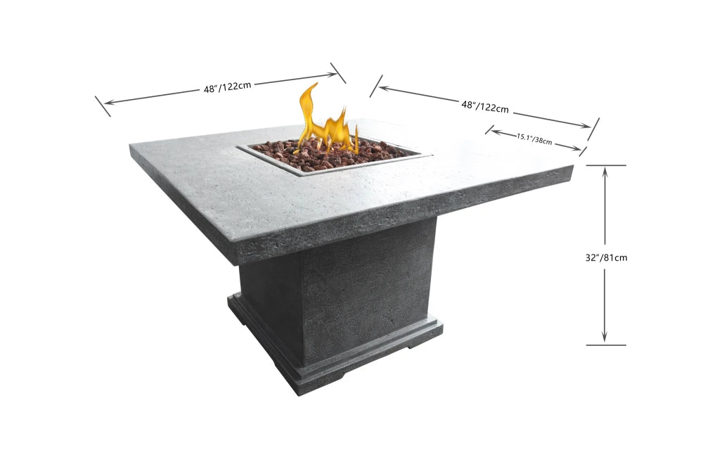 Elementi Birmingham Gas Fire Pit Dining Table | Light Grey