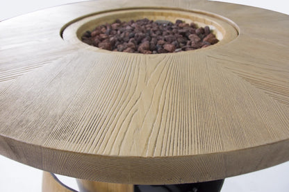 Elementi Lafite Barrel Gas Fire Pit Bar Table | Oak Barrel Design