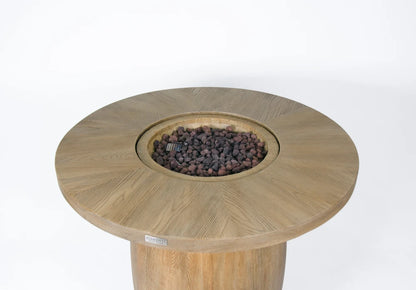 Elementi Lafite Barrel Gas Fire Pit Bar Table | Oak Barrel Design