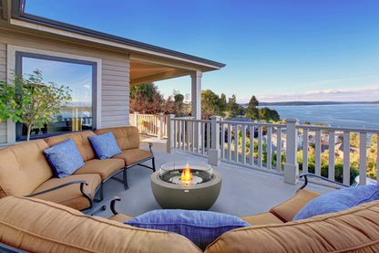EcoSmart Fire Pod 30 Round Fire Bowl, 76cm, Concrete, Indoor and Outdoor, Bioethanol or Gas