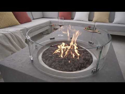 Elementi Metropolis Gas Fire Pit Table | Light Grey