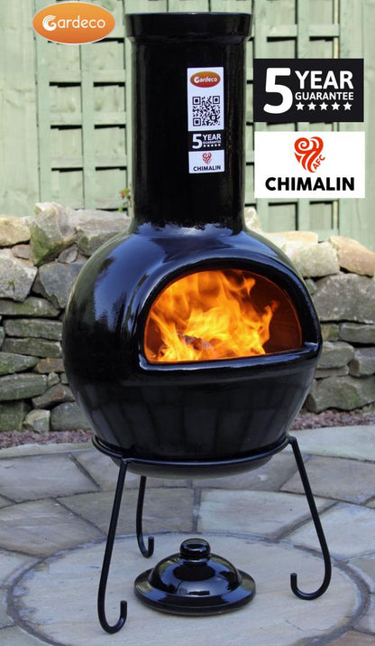Gardeco Sempra Chimalin AFC Chimenea, Glazed Black
