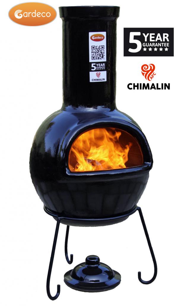 Gardeco Sempra Chimalin AFC Chimenea, Glazed Black