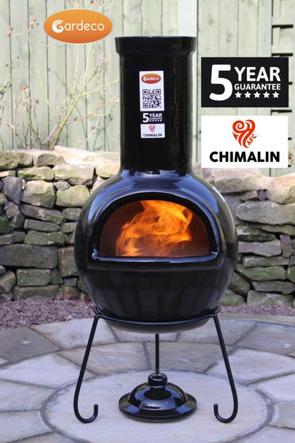 Gardeco Sempra Chimalin AFC Chimenea, Glazed Black