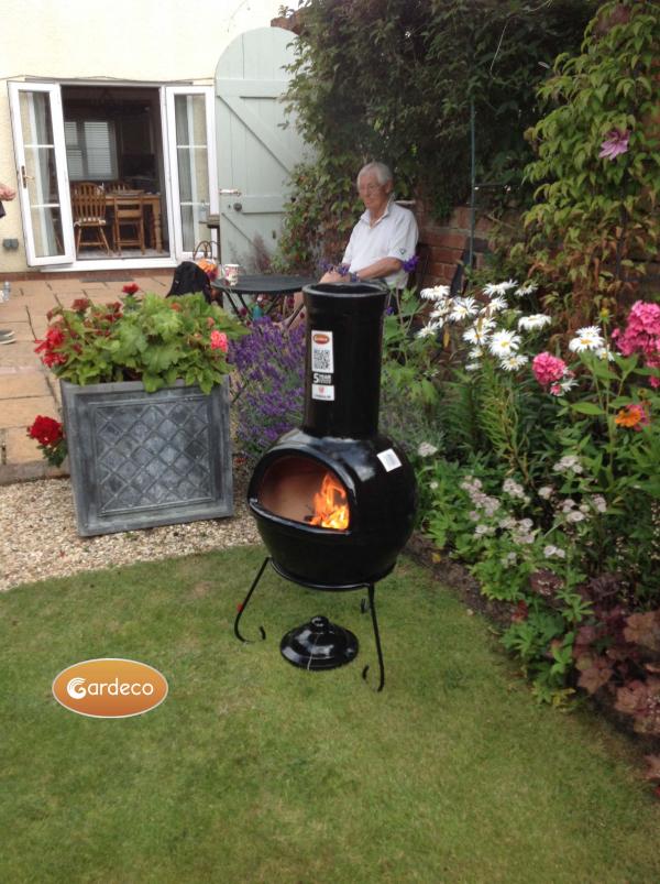 Gardeco Sempra Chimalin AFC Chimenea, Glazed Black