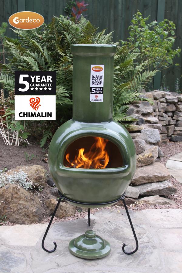 Gardeco Sempra Chimalin AFC Chimenea, Glazed Green