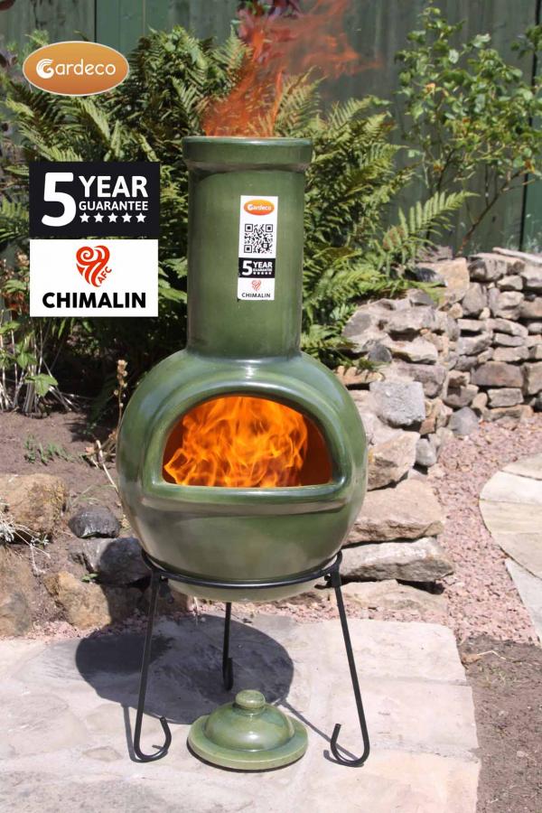 Gardeco Sempra Chimalin AFC Chimenea, Glazed Green