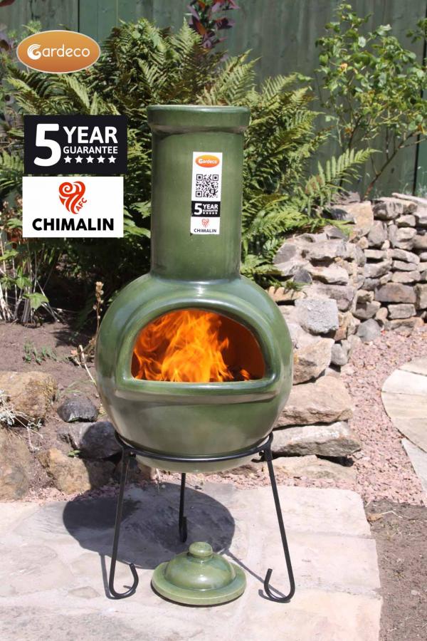 Gardeco Sempra Chimalin AFC Chimenea, Glazed Green