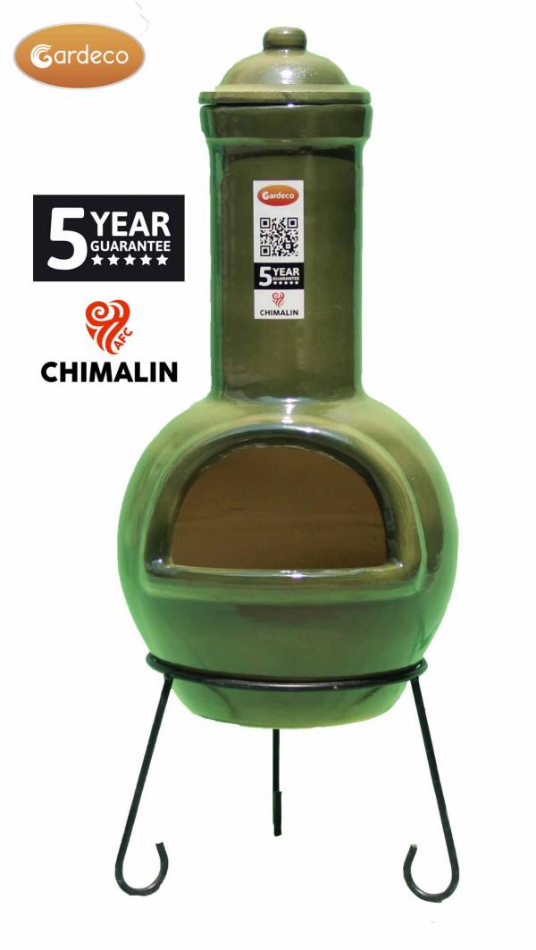 Gardeco Sempra Chimalin AFC Chimenea, Glazed Green