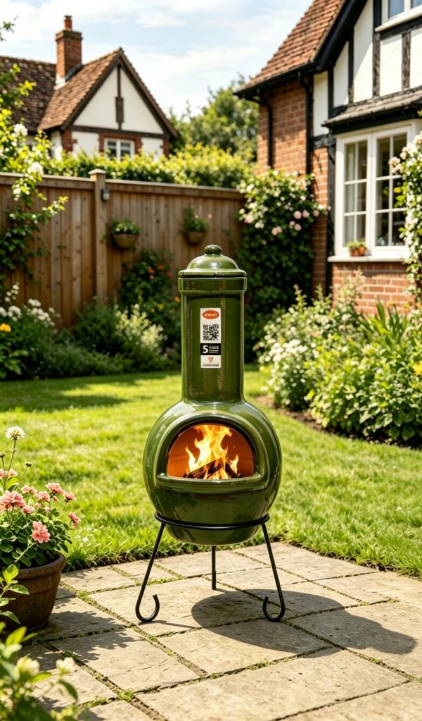 Gardeco Sempra Chimalin AFC Chimenea, Glazed Green