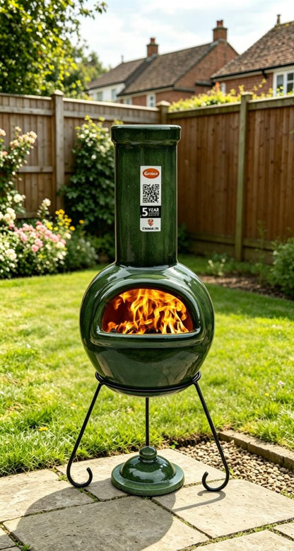 Gardeco Sempra Chimalin AFC Chimenea, Glazed Green