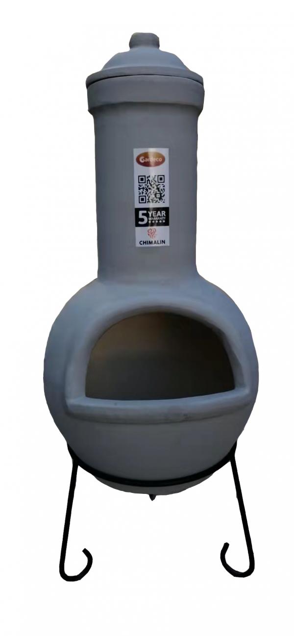 Gardeco Sempra Chimalin AFC Chimenea, Glazed Light Grey