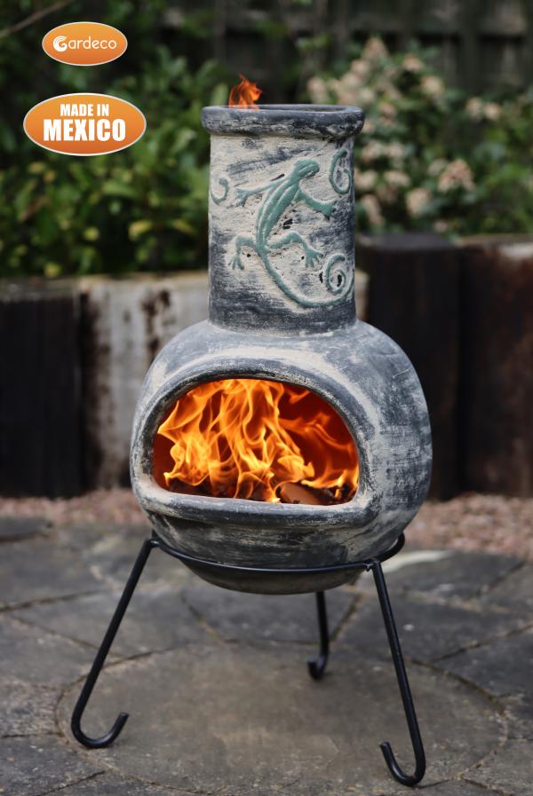 Gardeco Iguana Mexican Clay Chimenea, C20IGUA.73