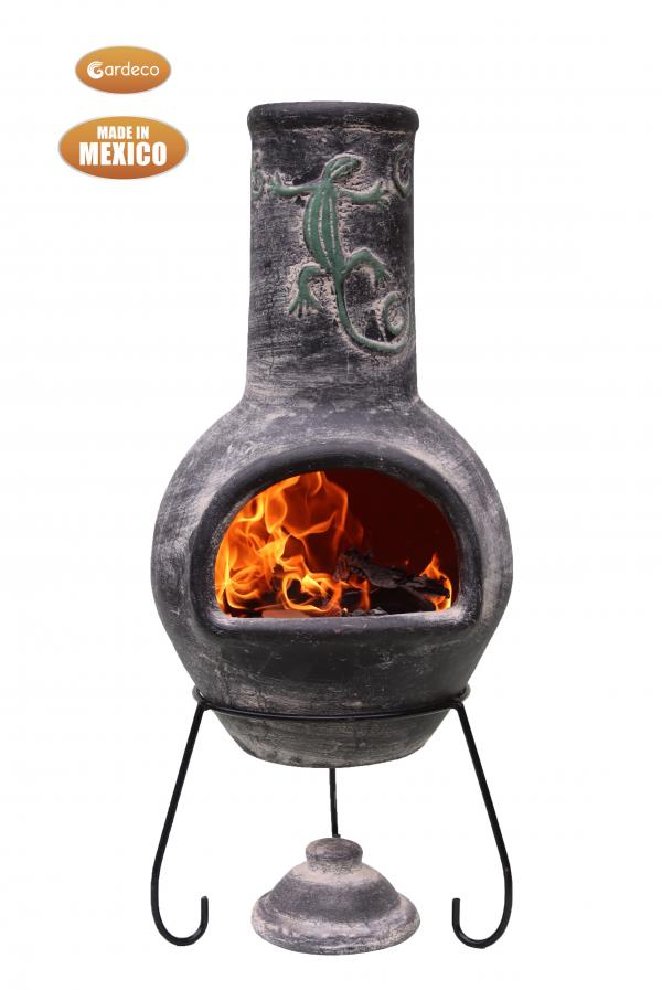 Gardeco Iguana Mexican Clay Chimenea, C21IGUA.73