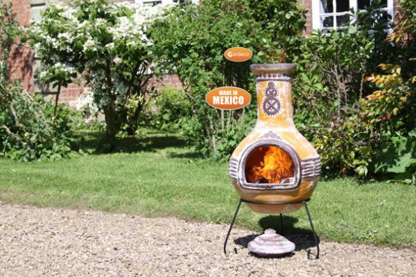 Gardeco Azteca Mexican Clay Chimenea XL (125cm) Yellow