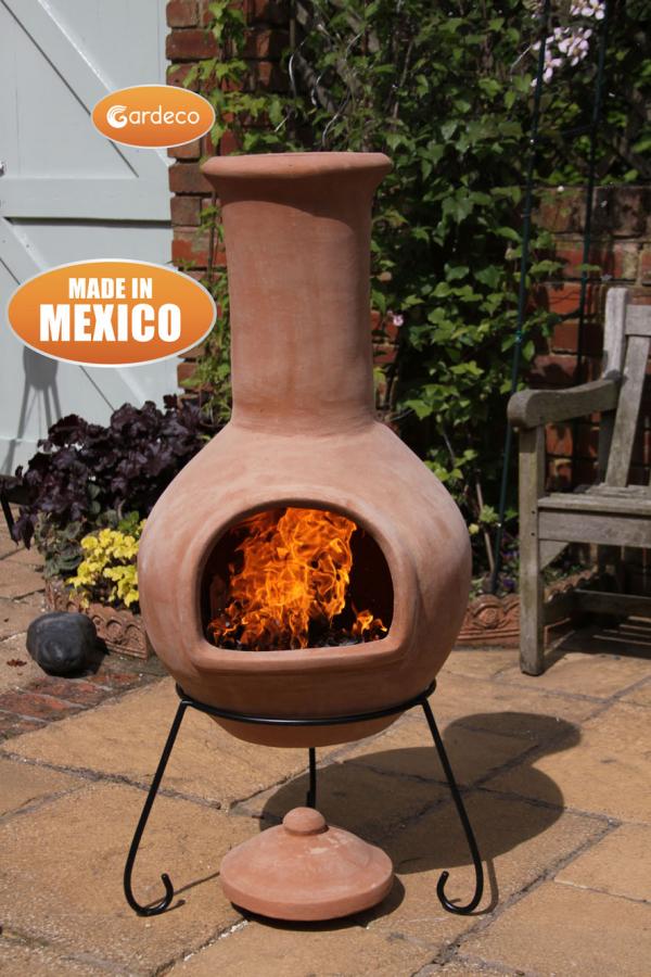 Gardeco Colima Mexican Clay Chimenea XL (125cm) Natural Terracotta