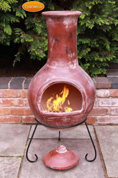 Gardeco Colima Mexican Clay Chimenea XL (125cm) Red
