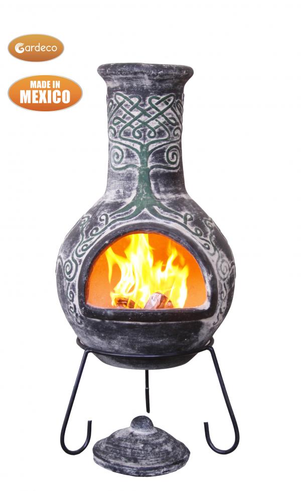 Gardeco Derwyn Celtic Tree Mexican Clay Chimenea, XL