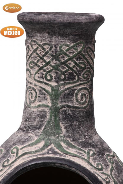 Gardeco Derwyn Celtic Tree Mexican Clay Chimenea, XL