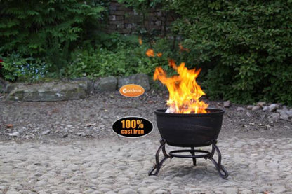 Gardeco Elidir Cast Iron Fire Bowl with BBQ Grill